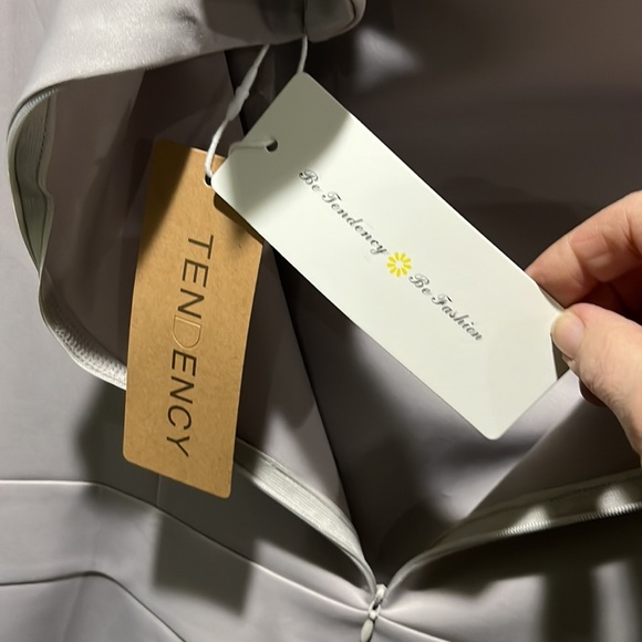 SALE! NWT Gray large dress midi length rolled neck back zipper by Tendency - Picture 11 of 16